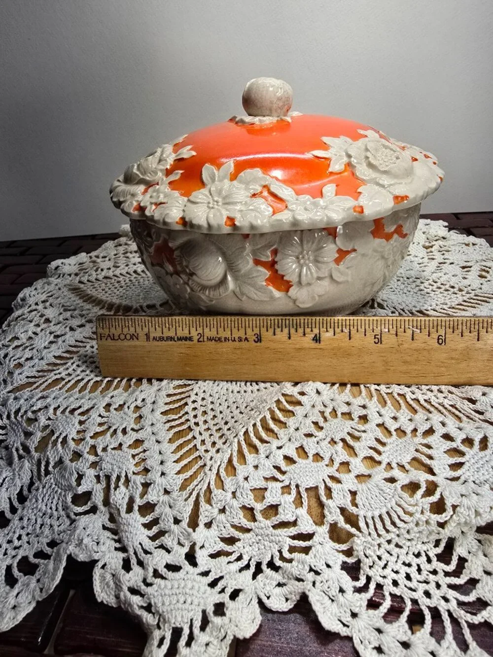 Antique Moriyama Mori-Machi Covered Bowl Japan